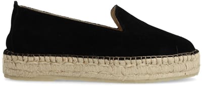 Sacha - Dames - Zwarte suède espadrilles - Maat 37