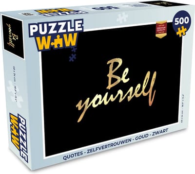 Puzzel Quotes - Zelfvertrouwen - Goud - Zwart - Legpuzzel - Puzzel 500 stukjes