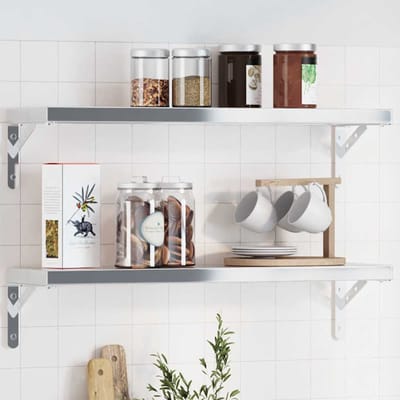 vidaXL - Plankdragers - 4 - st - 20x2,5x14 - cm - roestvrijstaal - zilverkleurig