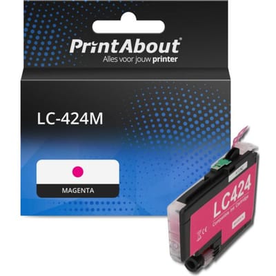 PrintAbout huismerk Inktcartridge LC-424M Magenta Geschikt voor Brother