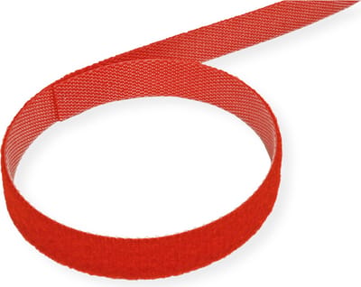 VALUE Klittenband op rol, 10mm, rood, 25 m