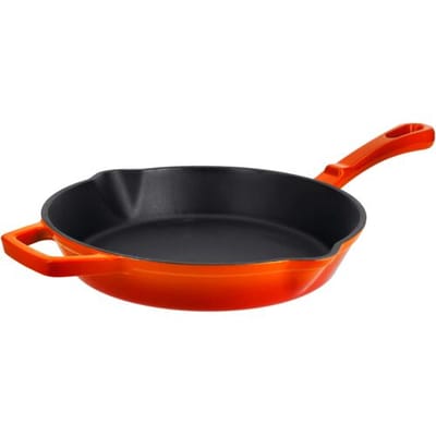 SILVERCREST Gietijzeren grillpan of koekenpan (Rond, Oranje)