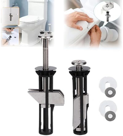 2 stuks Toiletbril Boutkit - Wc Bril Scharnieren - Bevestigingsschroeven voor toiletdeksel - Toiletbril Scharnier Set - Vervangende Scharnieren Voor Wc-Bril