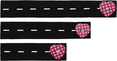 Be Mammy - Damesbroekverlenging Rubber – 3-Pack – Zwart/Roze - BE-BE20-126-BB-N