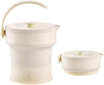 Opvouwbare Waterkoker - Reis Waterkoker - Kamperen en Reizen - Voedselveilig Siliconen - 600 ml - Wit