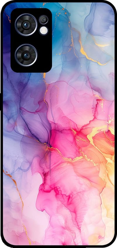 Smartphonica Telefoonhoesje Geschikt voor Oppo Find X5 Lite met marmer opdruk - TPU backcover case marble design - Regenboog geschikt voor Oppo Find X5 Lite