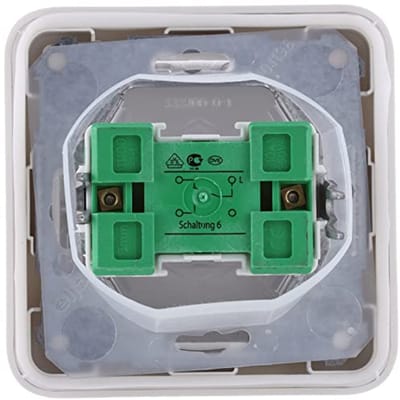 Universele schakelaar 6-10A IP44 - Duroplast - Zuiver wit