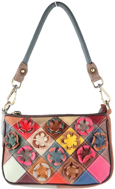 Giuliano lederen schoudetas Enid - Dames - Made in Italy - Multicolor