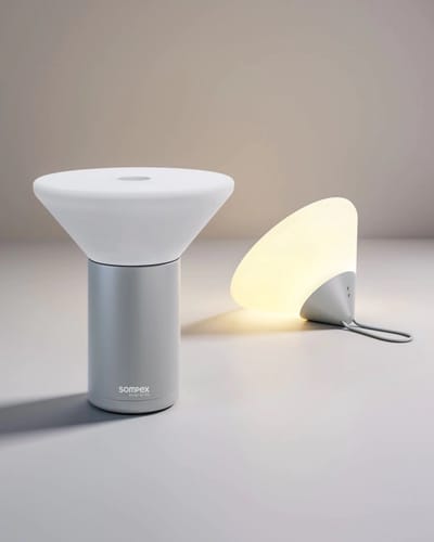 Sompex | Tafellamp Mikono | Grijs / Zilver | Accu | Dimbaar/ oplaadbaar / te gebruiken als tafellamp maar ook als hanglamp / ideaal voor camping / buiten / op reis