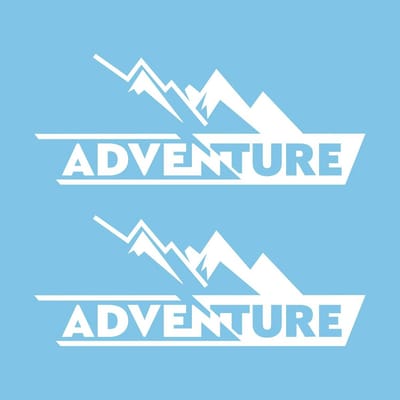 Set van 2 Off Road 4x4 Avontuur Stickers Wit - Waterdicht en Zonbestendig voor Auto Buitenzijde