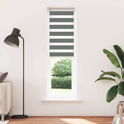 vidaXL - Zebra - rolgordijn - 65x200 - cm - stofbreedte - 60,9 - cm - donkergrijs
