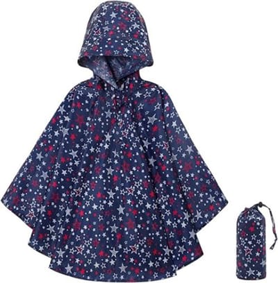 Famanu – Regenponcho voor kinderen van 3 tot 14 jaar, lichtgewicht en volledig waterdicht met capuchon