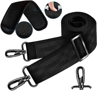 Schouderband met Padding - Verstelbare Band - Tassen Dragen - Ultra Dikke Vulling - 157 cm - Zwart