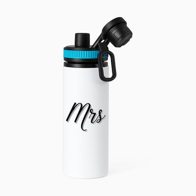 Hacebo® - Mrs waterfles met draaidop blauw - Mister or miss - mevrouw - verjaardagscadeau - cadeau voor vrouwen - kado - water fles - 850ML
