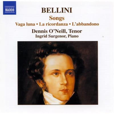 CD VINCENZO BELLINI, INGRID SURGENOR;  - Liederen / Ricordanza / Farfalletta  8557779 Naxos 2006 VK ObiKlassiek Gebruikt black