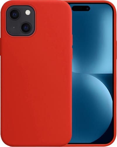 Hoesje - Geschikt voor Apple iPhone 15 - Sterk & Shockproof - Siliconen Case - Hoes Cover - Telefoonhoes - Rood