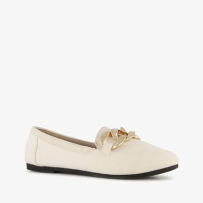 Dames loafers met ketting details beige - Maat 37
