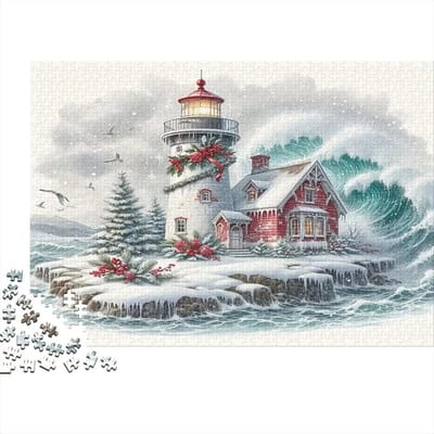 Puzzel 1000 stukjes - Legpuzzel Volwassenen - Ontspanning Thuis - Nauwkeurig Gestanst - 52 x 38 cm - Winterlandschap