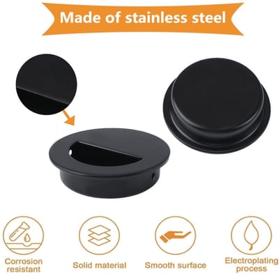 Dailygoods- Schuifdeur Trekgrepen Verzonken - Deurknop - 4 Stuks - Zwart Roestvrij Staal - Praktisch Ontwerp - Langdurige Kwaliteit - Deurklink