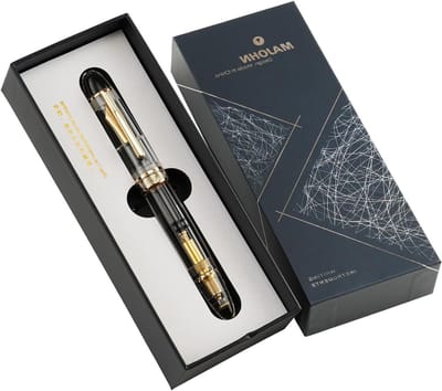Elegante vulpen met medium nib, grote capaciteit en transparante acryl behuizing - perfect als schrijfgift in luxe verpakking