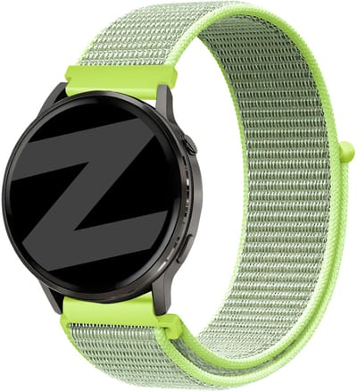 Bandz Nylon Loop Strap 18mm - horlogebandje geschikt voor Garmin Vivoactive 4S / Vivomove 3S / Venu 2S / Venu 3S / Forerunner 255S / Forerunner 265S / Venu 4 41mm - Geel