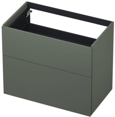 INK - Onderkast 2 Laden Push To Open 65cm Gelakt - 800x450x650 Mm - Mat Beton Groen