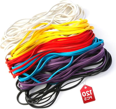 Kleurige Rubber Bands 120 Stuks, 180x3mm, Herbruikbare en Elastische Ringen voor Thuis, Kantoor en Schoolbenodigdheden