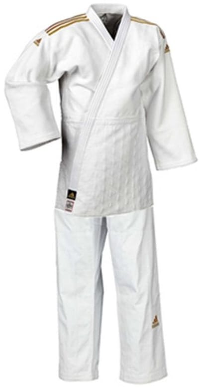 Adidas judopak J350 voor beginners en kinderen | Wit-goud (Maat: 140)