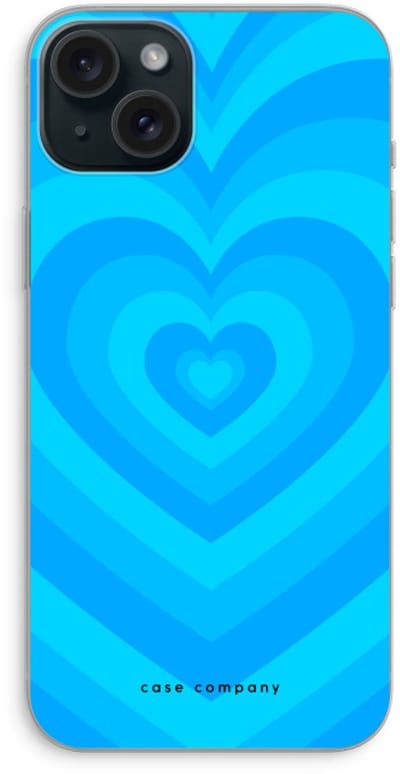 Case Company® - Hoesje geschikt voor iPhone 15 Plus hoesje - Hart Blauw - Soft Cover Telefoonhoesje - Bescherming aan alle Kanten en Schermrand