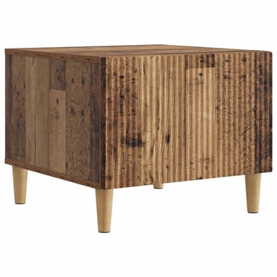 vidaXL - Salontafel - met - lade - Oud - hout - 49 - x - 50 - x - 40 - cm - Bewerkt - hout
