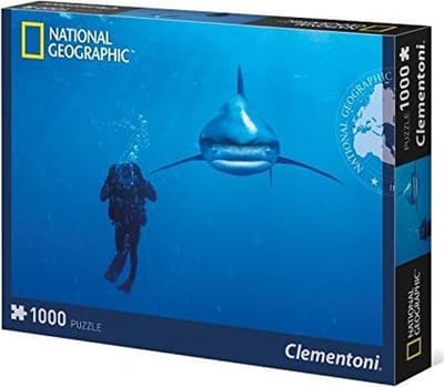 Clementoni National Geographic Legpuzzel Whitetip Shark 1000 Stukjes – 69x50x1cm | Puzzle Haai | Hobbypuzzel Diepzee