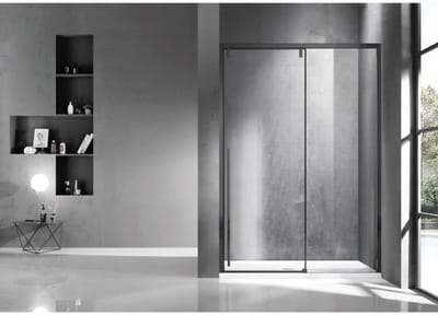FugaFlow Efficiente Vetro Schuifdeur - 130x200cm - softclose - links/rechts - zwart mat