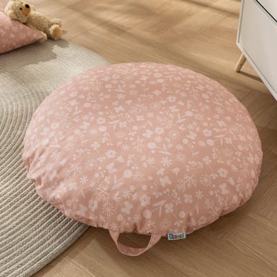 howa Kinderkamer Kussen Vloerkussen Zitkussen "flowers" Ø 80 cm incl. vulling groot rond 87053