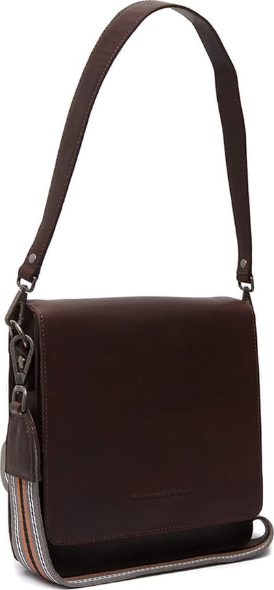 The Chesterfield Brand Leren Schoudertas Schoudertas Osuna Flapoverbag Brown Donkerbruin