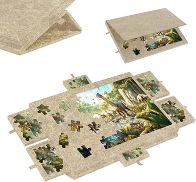 Puzzeltafel met laden - Puzzelbord inklapbaar - Puzzels sorteren - Inclusief 6 sorteerladen - 90 x 63 cm - Beige