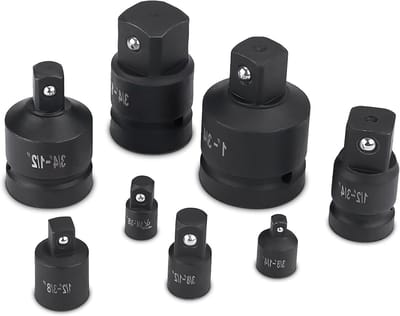 Adapter set voor steeksleutels en ratels - 8-delige set met 1/4", 3/8", 1/2" en 3/4" adapters voor veelzijdig gebruik en eenvoudig gereedschap wisselen