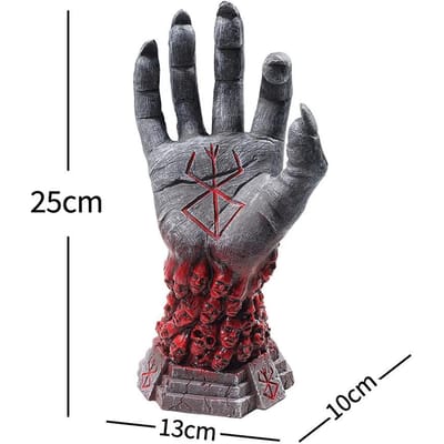 Berserk Beeld Hand van God Anime Handwerk Hars Ornament Halloween Skelet Figuurtje Ambacht Bureau Decoratie Enge Rekwisieten L gray