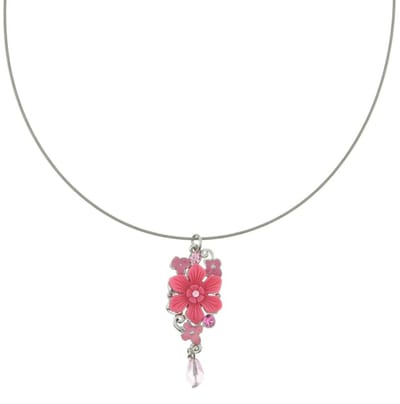 Behave® Ketting Marieke met bloemenhanger 40,5 cm - Nikkelvrij