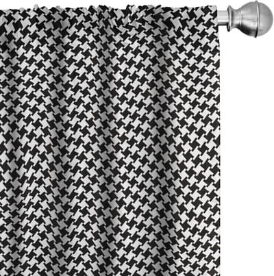 ABAKUHAUS Hondentandpatroon gordijnen – 2x75x225 cm – Microfiber