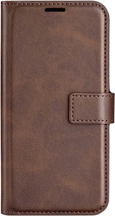 Casecentive Leren Wallet case met sluiting iPhone 15 bruin