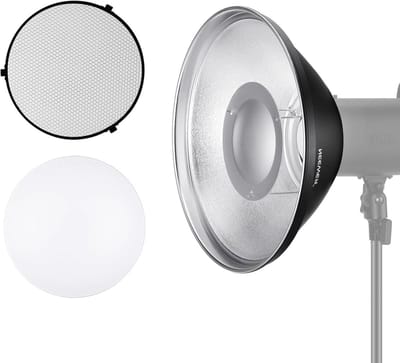 Reflector Kit voor Beauty Dish 30 cm met Witte Diffuser en Honingraatrooster, Geschikt voor Godox AD600 en Q4 Vision 4 S101 LD30