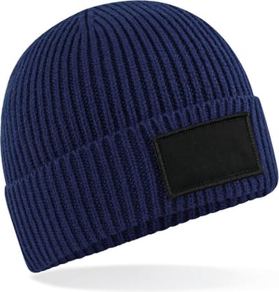Beechfield Trendy muts met patch B442R - Oxford Navy / Black - One size