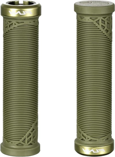 Fietshandvatten Kinderen - Handvatten Mountainbike - Fietsen Jeugd - Single Lock-On Klem - 115mm Lengte - Olijfgroen