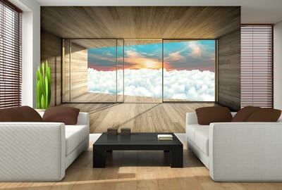 Window Sky Sunset Clouds Sun Photo Wallcovering
