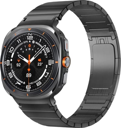 Bandz Titanium band ‘One Bead’ - geschikt voor Samsung Galaxy Watch Ultra 2 (2026) / Ultra (2024/2025) - inclusief horloge inkort set (zwart)