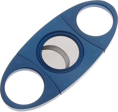 Sigarenknipper - Sigarensnijder - Sigaar Knippen - Ovaal - Tot 22 mm dik - Roestvrij Staal - 1 stuk - Blauw