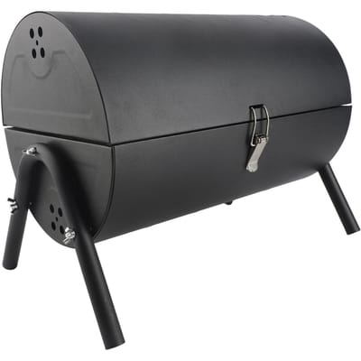 Barbecue à charbon portable sans fumée, double face, en métal, pour le camping