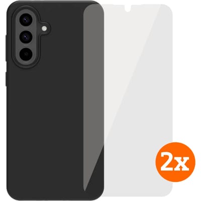 BlueBuilt Samsung Galaxy A56 Back Cover Zwart + Screenprotector Glas Duo Pack