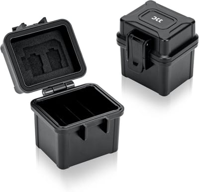 Batterij Geheugenkaart Houder - Opslag Box - Bescherming Accessoires - Waterspat & Stofdicht - Voor 4 Batterijen 3 Kaarten - Zwart