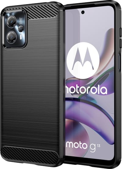 Coverup Hoesje - Geschikt voor Motorola Moto G13 / G23 Hoesje - Coverup Armor Brushed TPU Back Cover - Zwart